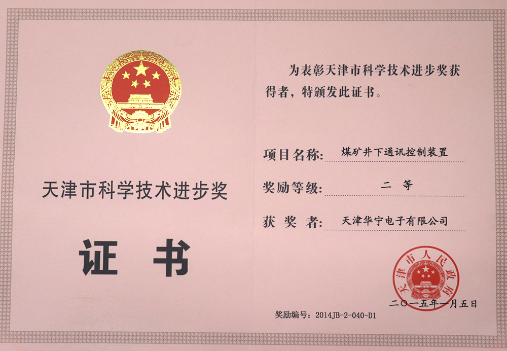 天津市科学技术进步奖(二等奖)